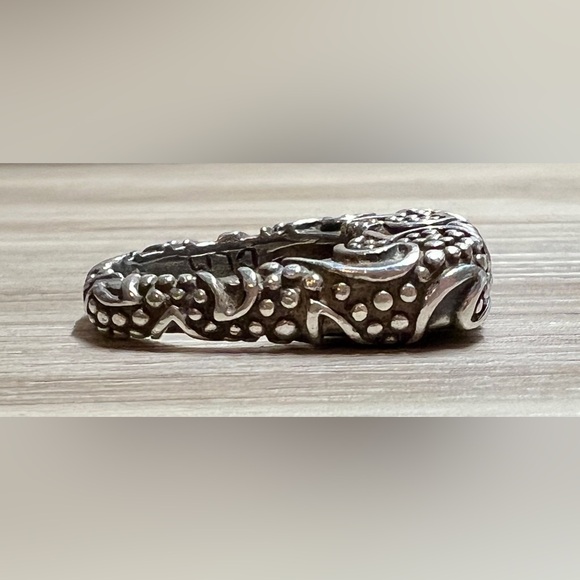 Vintage Designer Dian Malouf Sterling Silver Tall Tribal Stack Ring, Size 6.5 - Picture 6 of 13